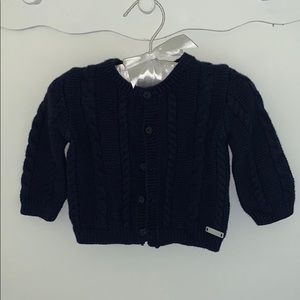 Janie and jack navy cable knit cardigan